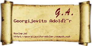 Georgijevits Adolár névjegykártya